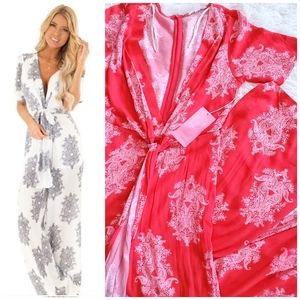 《 Fashion On Earth 》Paisley Short Sleeve Jumpsuit